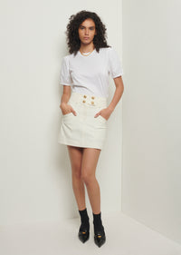 Optic White Eva Puff Sleeve T-Shirt | Women's T-Shirt by Derek Lam