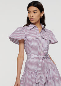 Red Multi Pei Utility Shirt Dress | Women's Dress by Derek Lam 10 Crosby