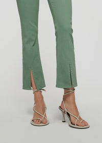 Shale Green Mira Front Slit Crop Flare Jeans | Women's Denim by Derek Lam 10 Crosby
