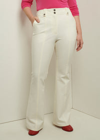 Soft White Holland Utility Flared Pants | Women's Pants by Derek Lam 10 Crosby