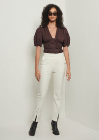 Soft White Van Cropped Zipper Pants | Women's Pants by Derek Lam 10 Crosby