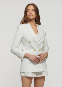 Soft White Walter Double Breasted Jacket | Women's Jacket by Derek Lam 10 Crosby