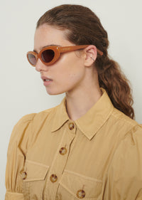 Tan-Brown Buffy Utility Dress | Women's Dress by Derek Lam 10 Crosby