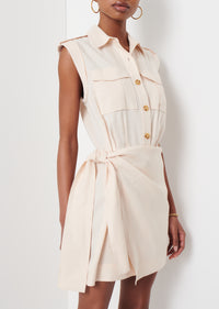Vanilla Giselle Mini Tie Front Cargo Dress | Women's Dress by Derek Lam 10 Crosby