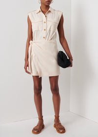 Vanilla Giselle Mini Tie Front Cargo Dress | Women's Dress by Derek Lam 10 Crosby