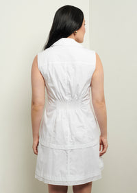 White Satina Shirt Dress | Women's Dress by Derek Lam 10 Crosby