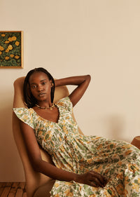 Yellow Multi Anastasia Ruffle Maxi Dress | Women's Dress by Derek Lam 10 Crosby