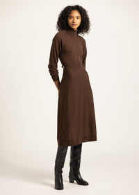 Becky Raglan Horsebit Sweater Dress - Chocolate