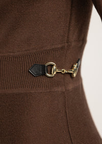 Becky Raglan Horsebit Sweater Dress - Chocolate