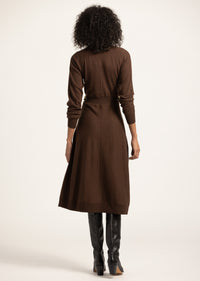 Becky Raglan Horsebit Sweater Dress - Chocolate