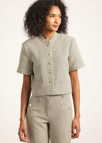 Grace Short Sleeve Jacket - Biscuit Multi