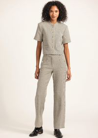Nell Wide Leg Pant - Biscuit Multi