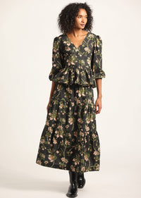 Lynne Skirt - Black Fall Foliage