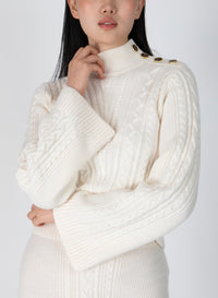 Blanc de Blanc Thomas Cable Knit Sweater |  Women's Sweater by Derek Lam 10 Crosby