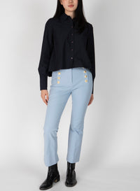 Powder Blue Robertson Crop Flare Trouser |  Women's Pants by Derek Lam 10 Crosby