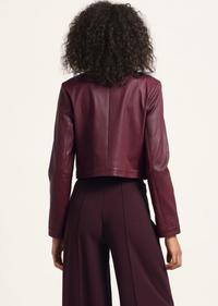 Black Cherry Penny Stretch Leather Jacket | Women's Jackets by Derek Lam 10 Crosby