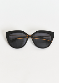Campbell Cat Eye Oversized Sunglasses - Black
