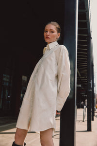 Piper Shirt Dress - Bone/Bone