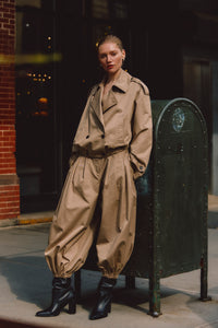 Emilio Cropped Trench Coat - Latte