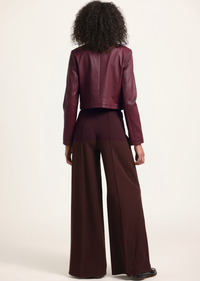 Dark Cherry Tempest Wide Leg Knit Trouser | Women's Pants by Derek Lam 10 Crosby