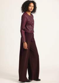 Dark Cherry Tempest Wide Leg Knit Trouser | Women's Pants by Derek Lam 10 Crosby