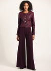 Tempest Wide Leg Knit Trouser - Dark Cherry