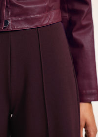 Tempest Wide Leg Knit Trouser - Dark Cherry