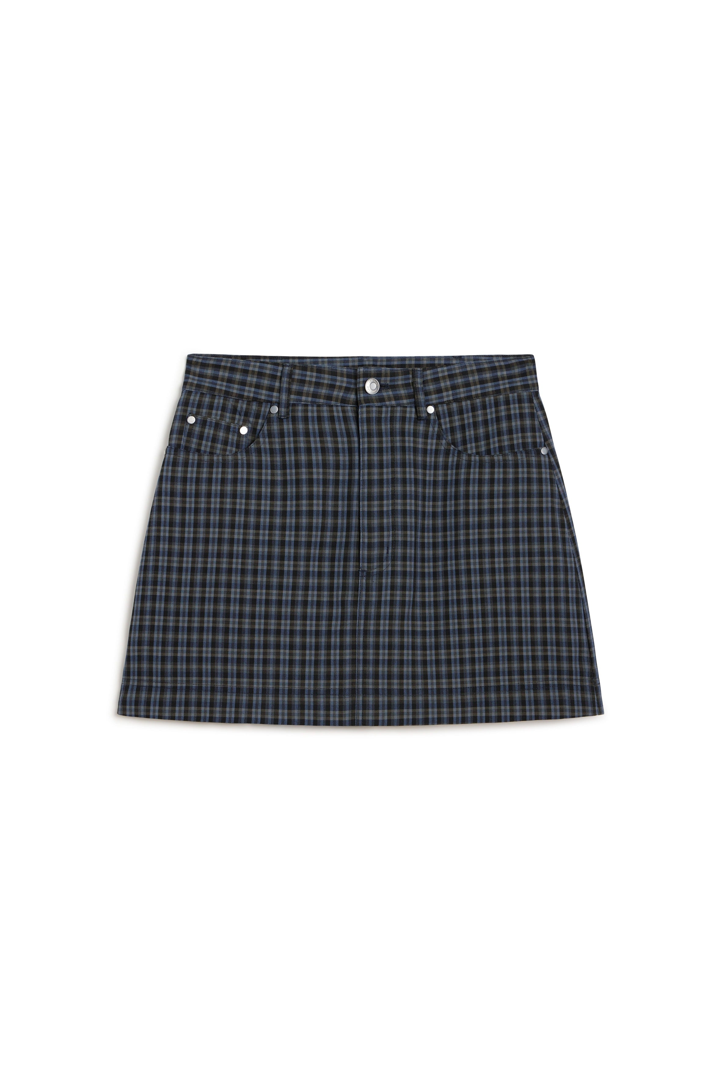 Jacob Mini Plaid Rayon Mini Skirt