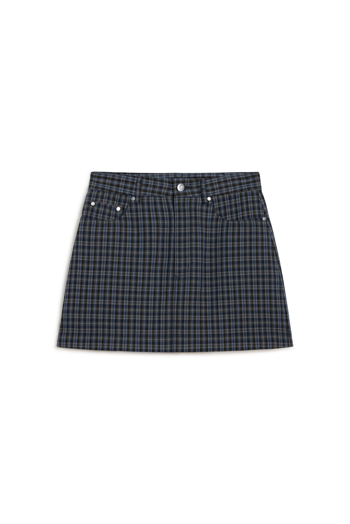 Jacob Mini Plaid Rayon Mini Skirt
