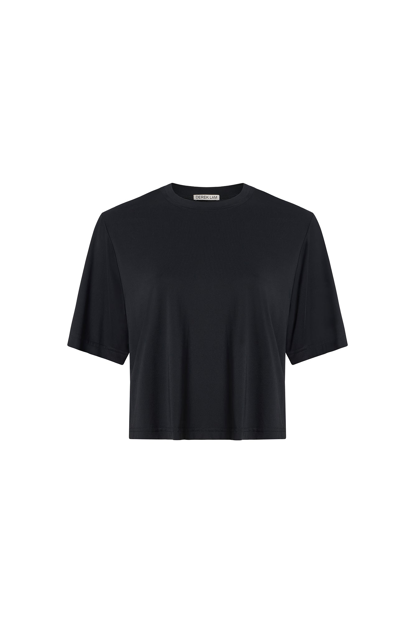 Black T-shirt on a white background.