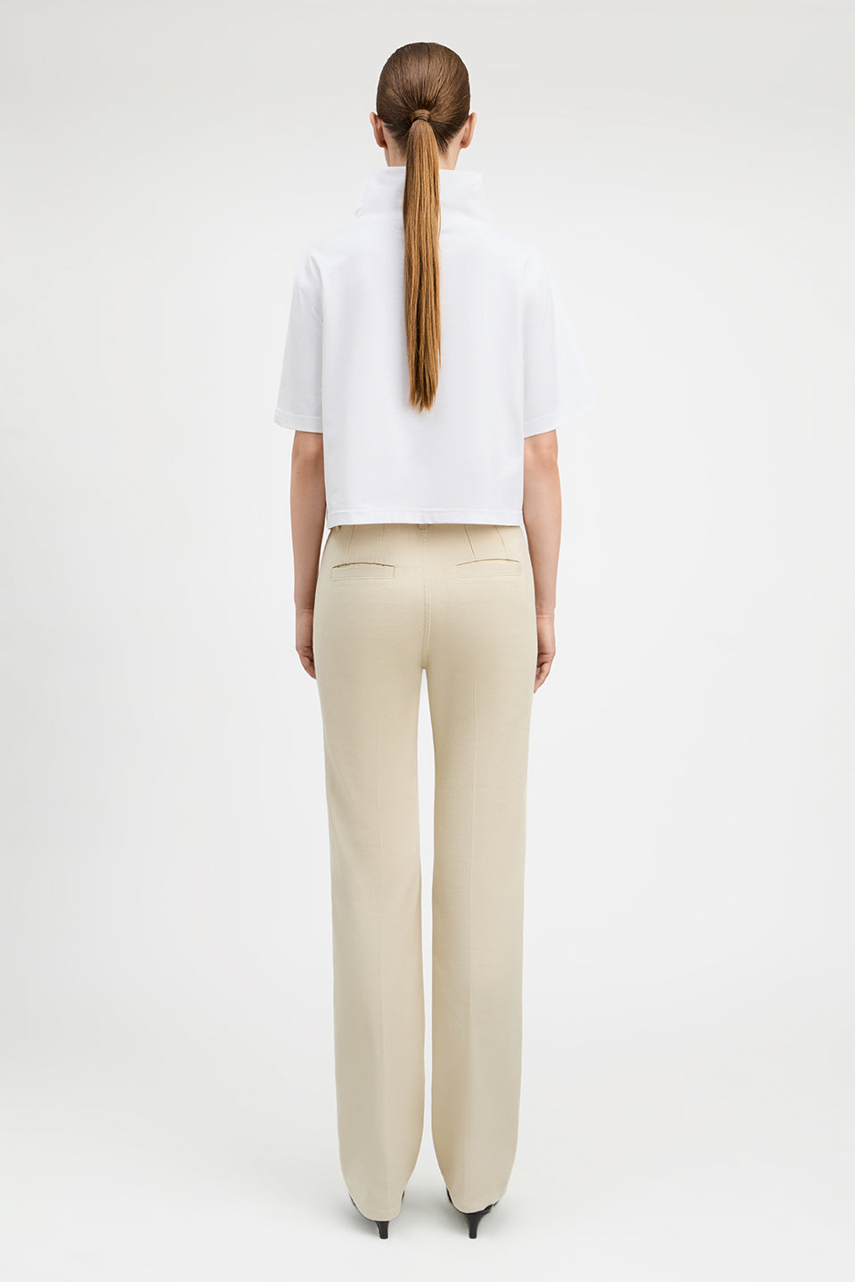 Gloria Washed Cotton Twill Slim Straight Jean