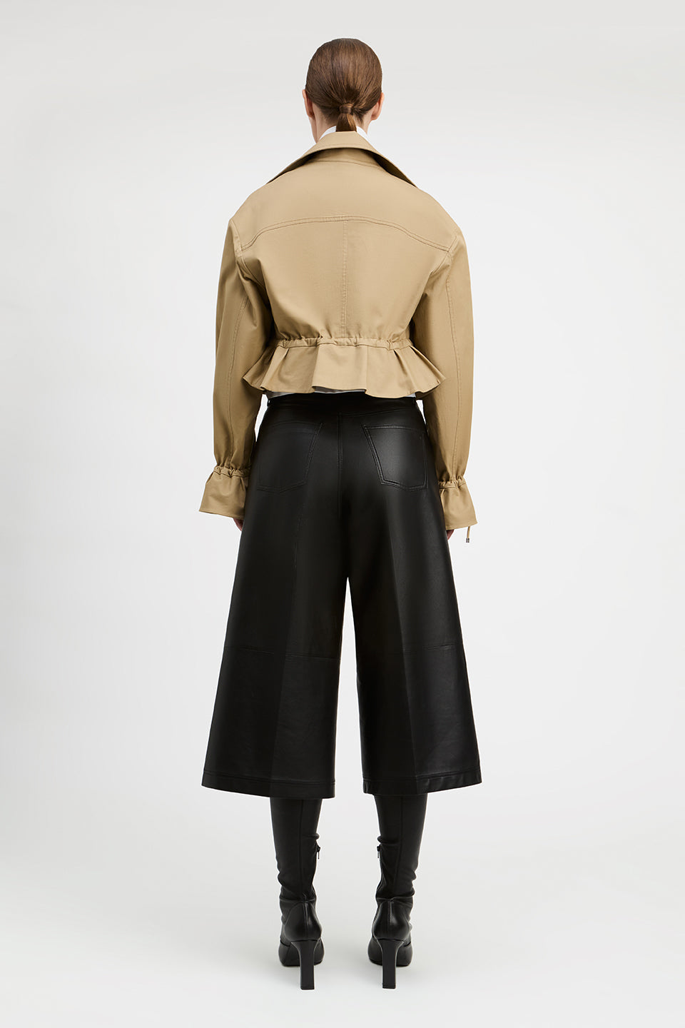Penn Peached Twill Cinch Waist Cropped Jacket