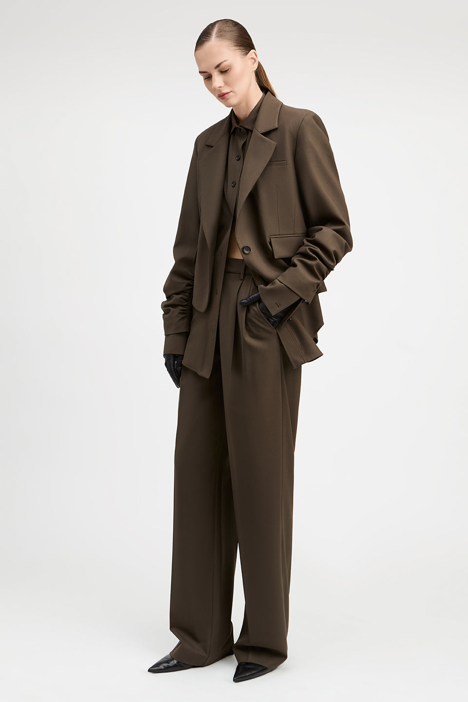 Charlie Crosshatch Stretch Single Breasted Blazer