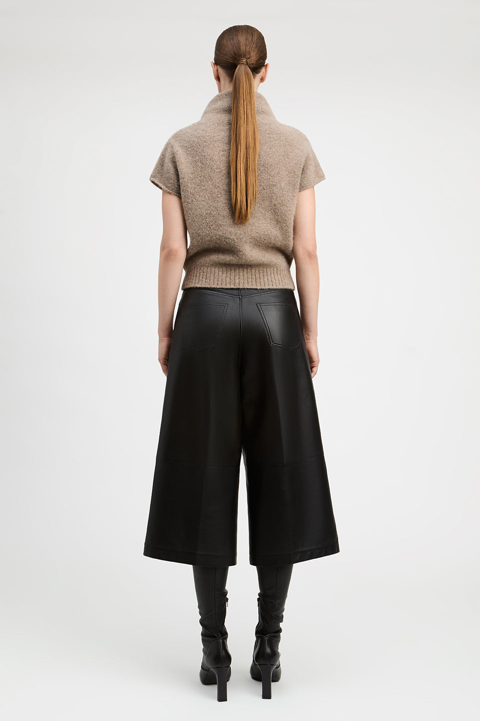 Imaan Alpaca Cap Sleeve Funnel Neck Sweater