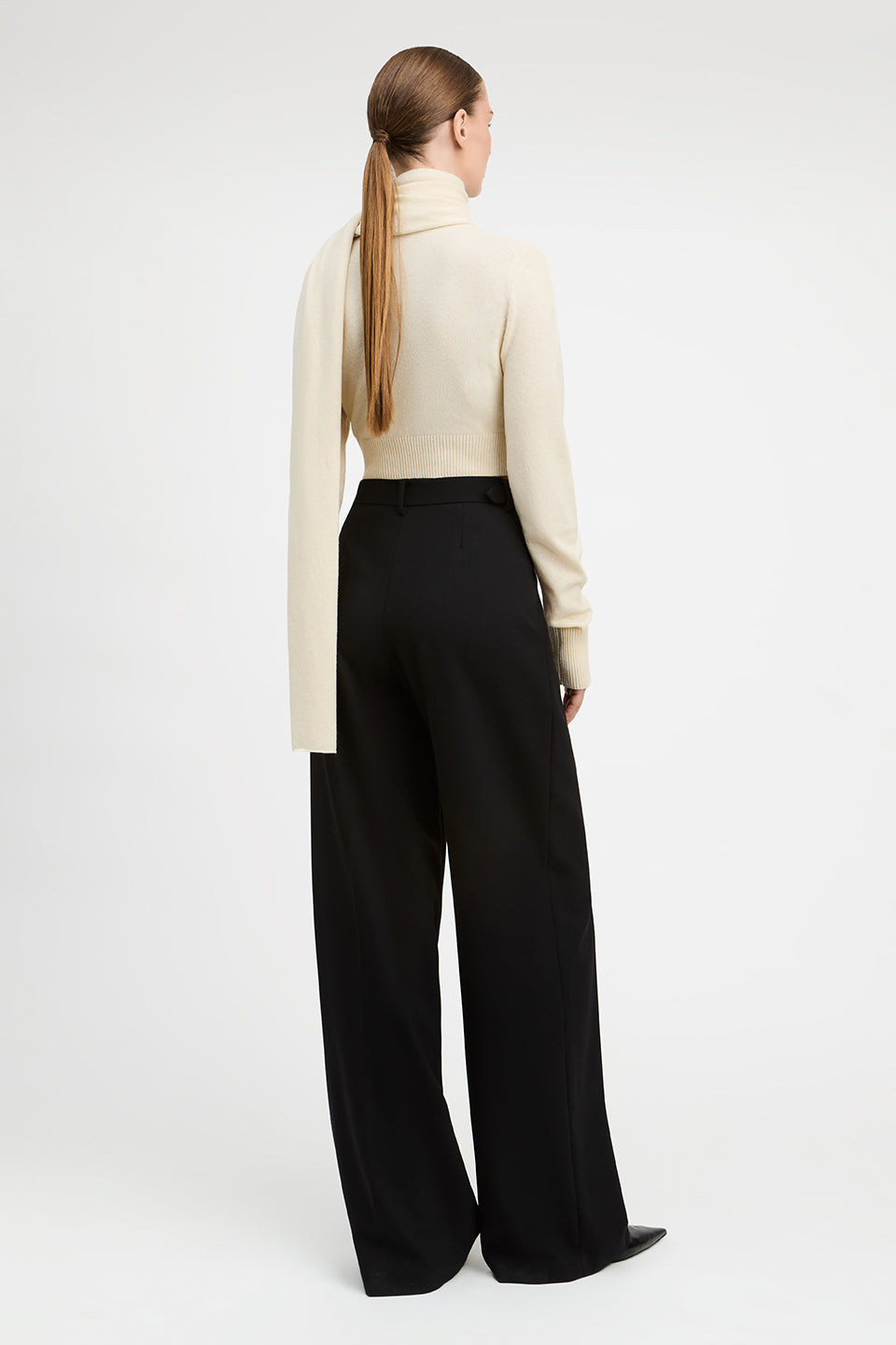 Tina Wool Cashmere Cardigan With Built In Scarf