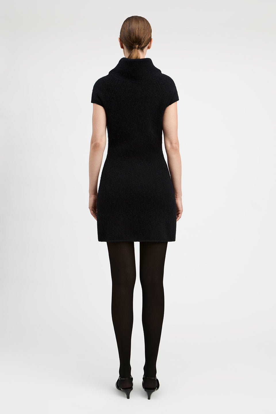 Naomi Alpaca Blend Cap Sleeve Funnel Neck Sweater Dress