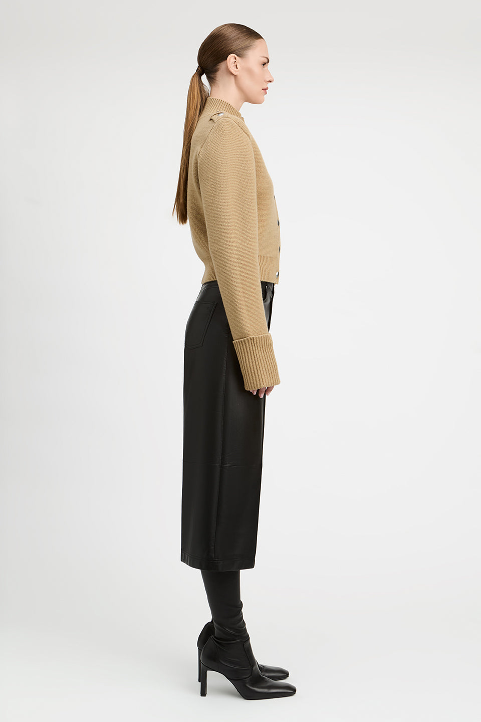 Adam Wool Sweater Coat With Epaulets