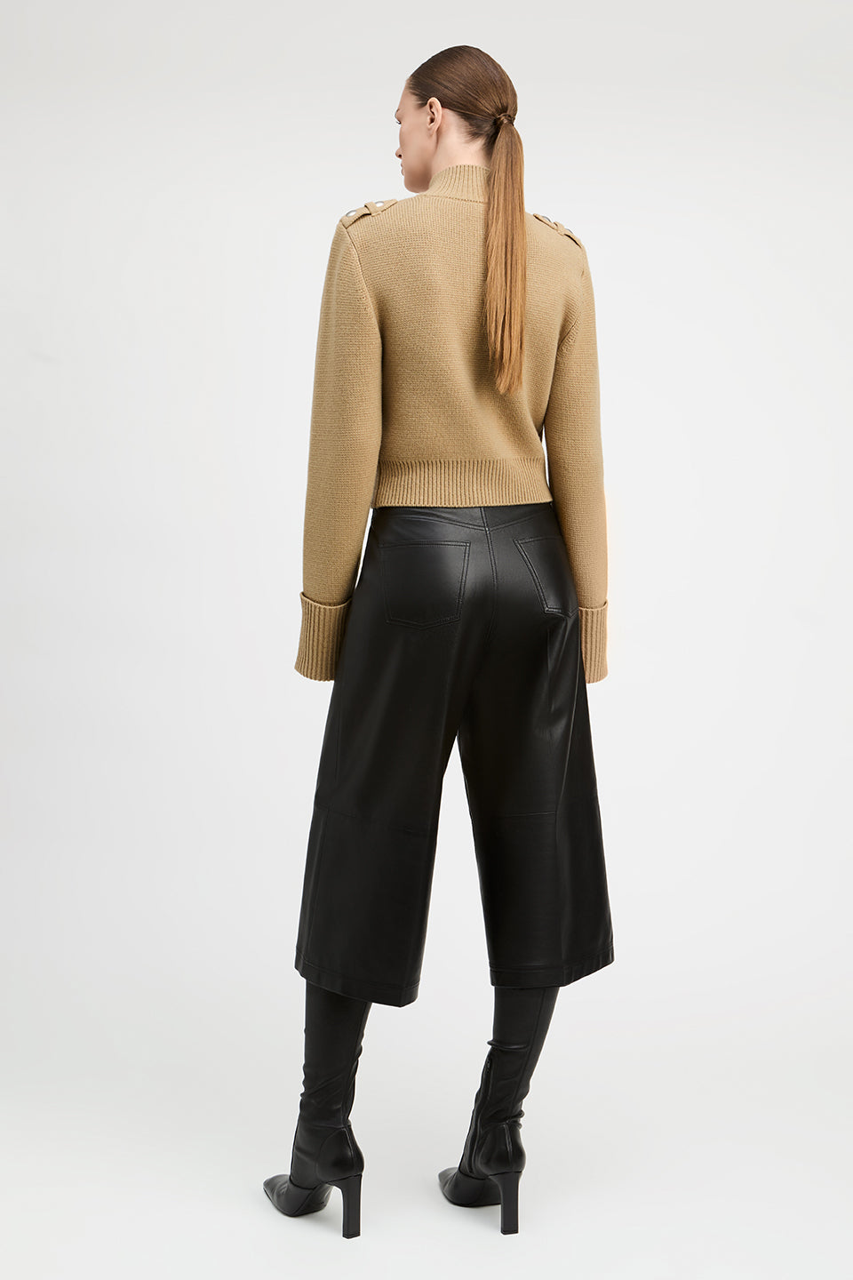 Adam Wool Sweater Coat With Epaulets
