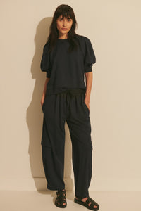 Kamaria Pull On Cargo Pant - Dark Navy