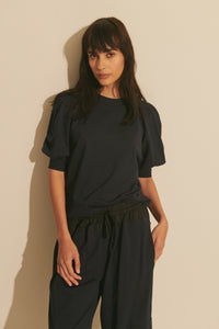 Prisilla Double Jersey Top - Dark Navy