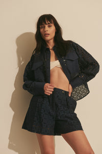 Boswell Eyelet Short - Navy