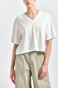 Generra Jersey V-Neck Crew Tee - Porcelain