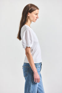Fallon Mixed Media Tee - White