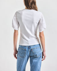 Fallon Mixed Media Tee - White