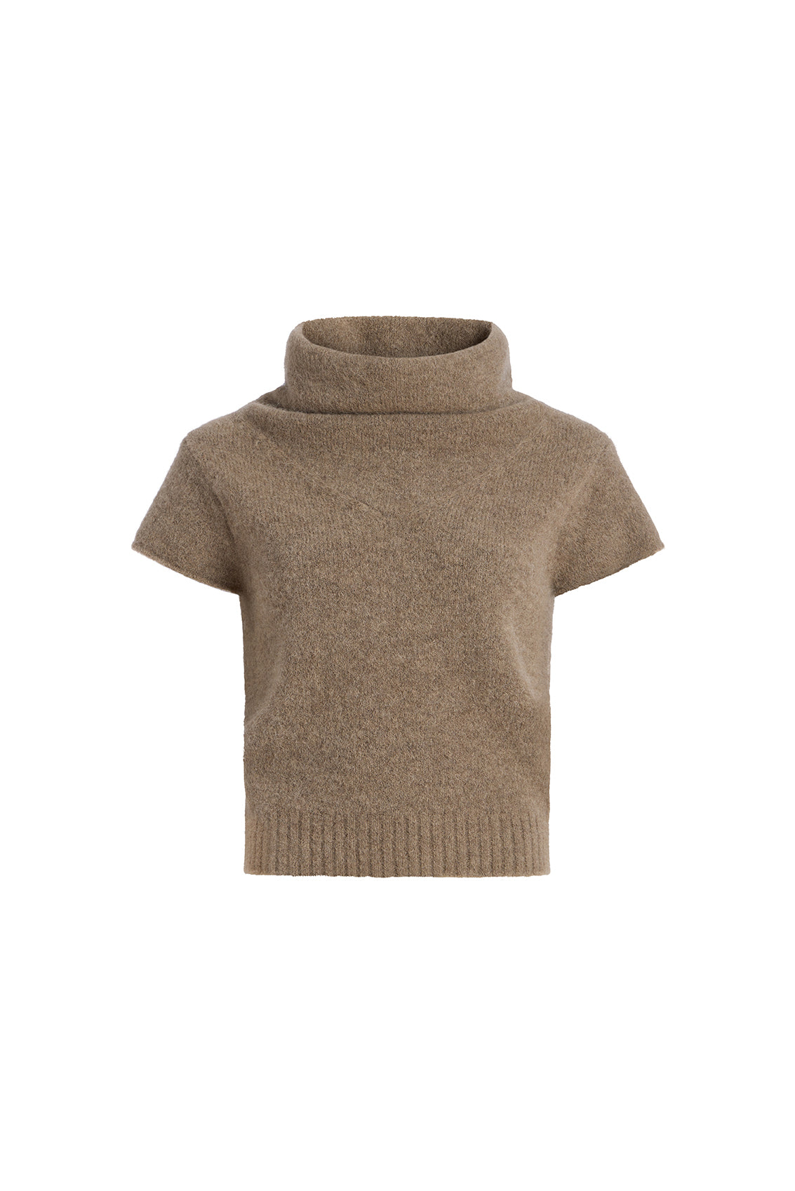 Imaan Alpaca Cap Sleeve Funnel Neck Sweater