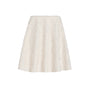 An off-white textured lace A-line skirt with a flared silhouette, shown against a plain white background.