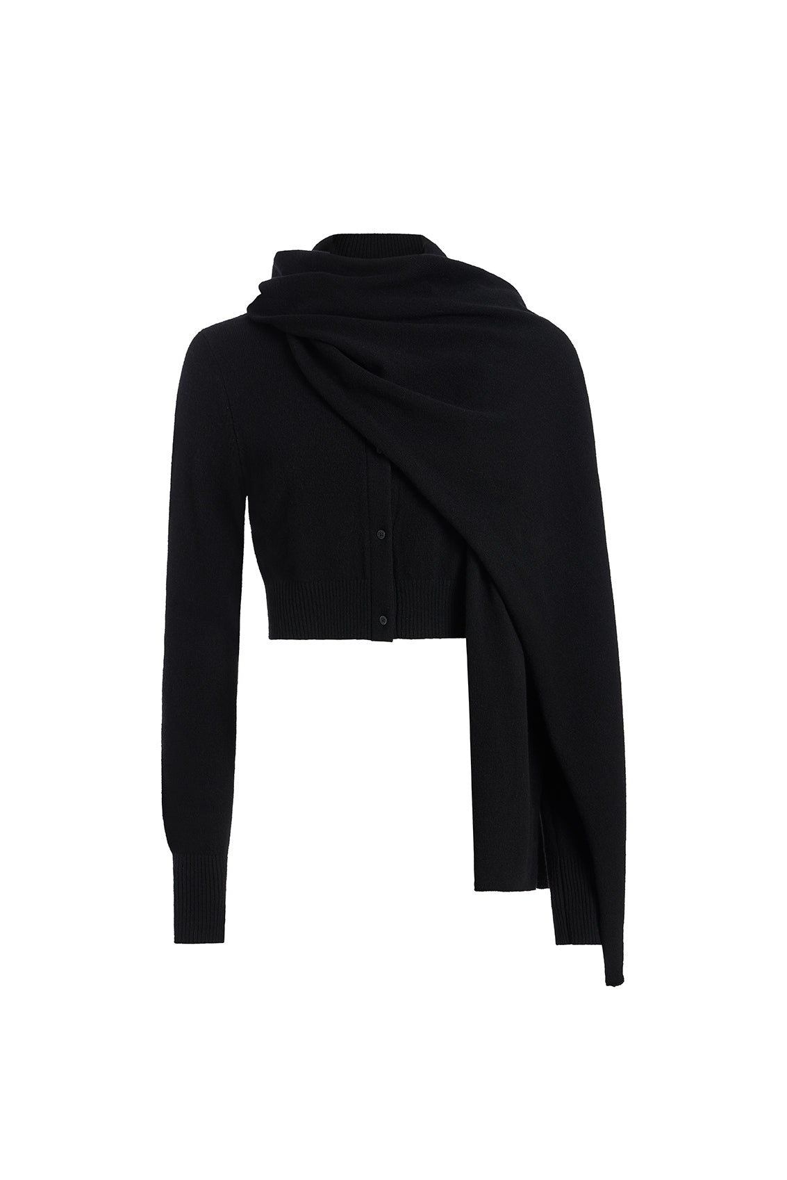 Tina Wool Cashmere Cardigan With Built In Scarf