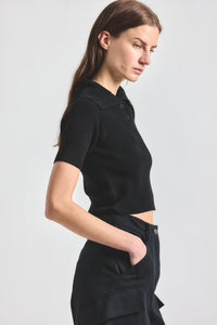 Antonella Short Sleeve Knit - BLACK