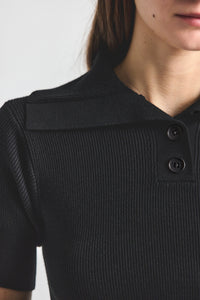 Antonella Short Sleeve Knit - BLACK