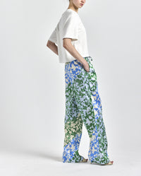 Aurely Wide Leg Pant - Blue Botanical